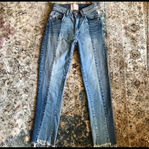 REVICE - High-waisted / Two-tone Skinny Jean